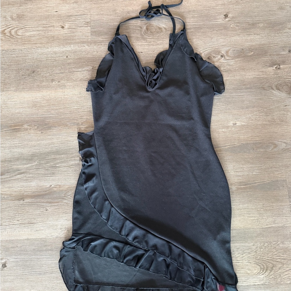 NWT Shein asymmetrical black lace dress
